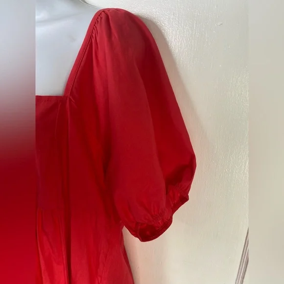 Draper James NWT Hibiscus Pink Puff Short Sleeve Square Neck Women Mini Dress - Picture 6 of 10